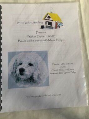 White Willow Stitching Bichon Frise Cross Stitch Pattern Book